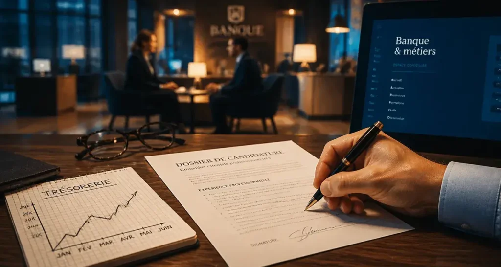 Comment devenir banquier : candidature sur bureau et salle bancaire