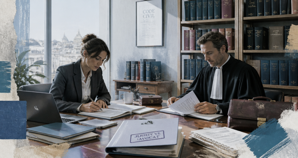 Différence entre juriste et avocat autour d'une table