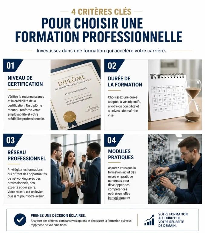 Infographie des critères pour choisir sa formation de correcteur relecteur