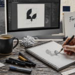 formation logo esquisse carnet et logiciel