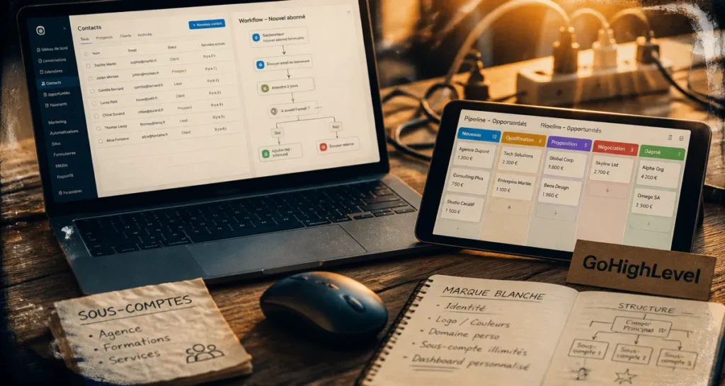 gohighlevel avis : CRM et workflows pour agences