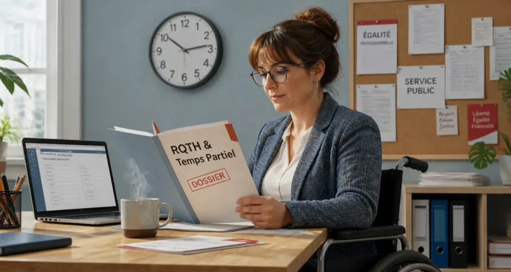 rqth temps partiel fonction publique agente fauteuil