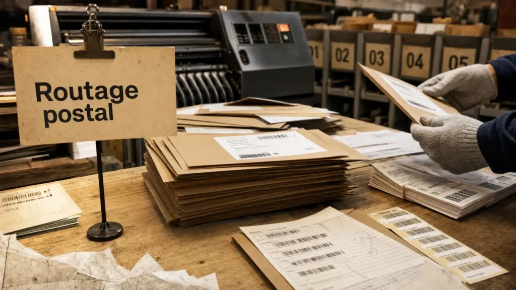 Agent de mise sous pli à domicile : routage postal, enveloppes et étiquettes