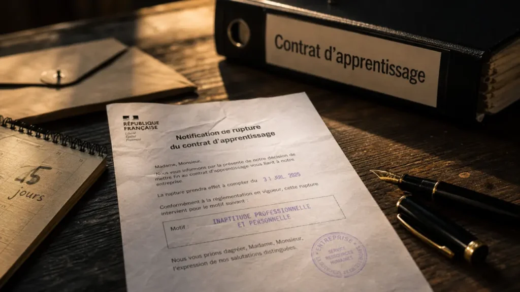 apprentissage demission : lettre et démarches après 45 jours