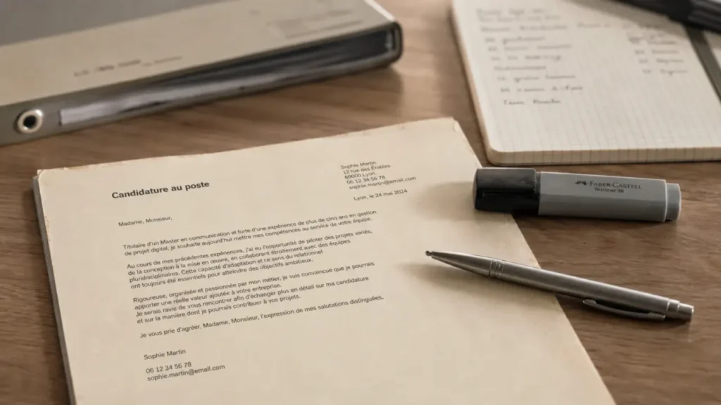 Lettre de motivation changement de travail : candidature au poste