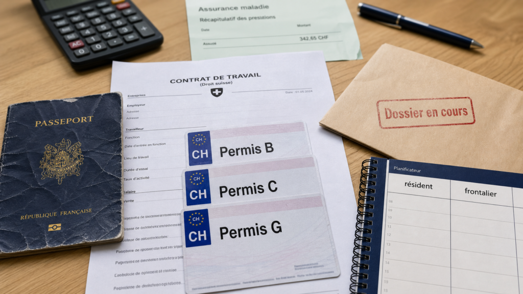 Vivre et travailler en suisse : permis B, C et G, statut frontalier