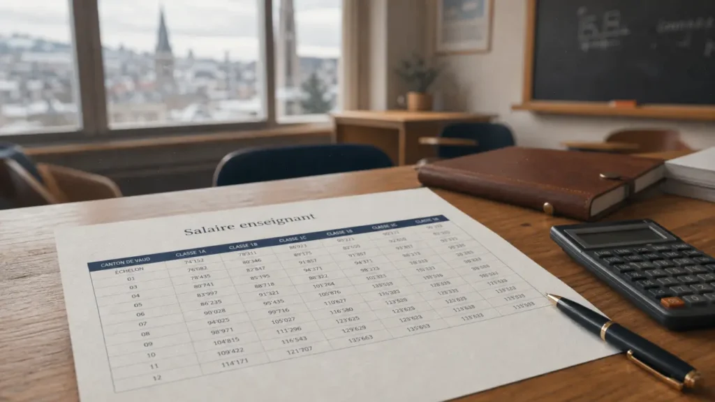 Salaire prof suisse : grille cantonale pour calcul paie des enseignants