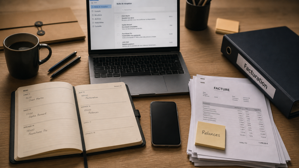 Secrétaire freelance : bureau, facturation et relances