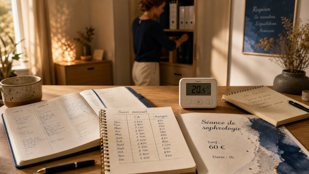 Sophrologie salaire : agenda et tarifs en cabinet pour optimiser les revenus