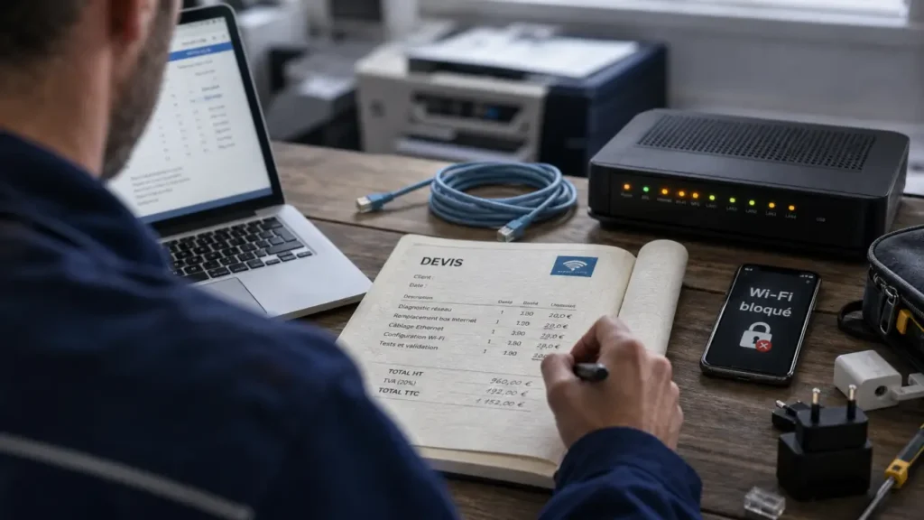 Technicien informatique à domicile : tarifs et crédit d’impôt, vérification Wi‑Fi