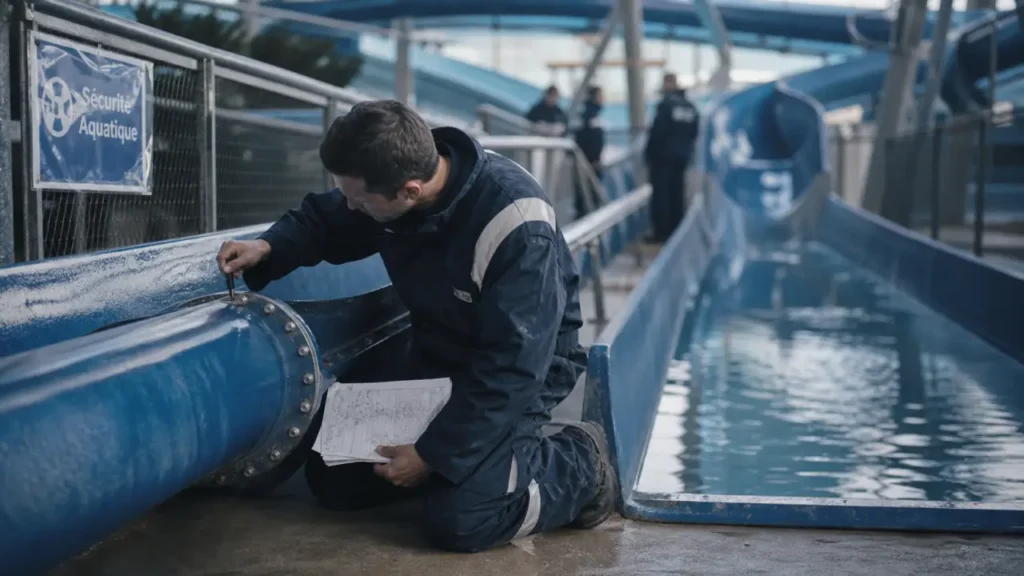 Testeur de toboggan salaire : vérification technique des toboggans en parc aquatique