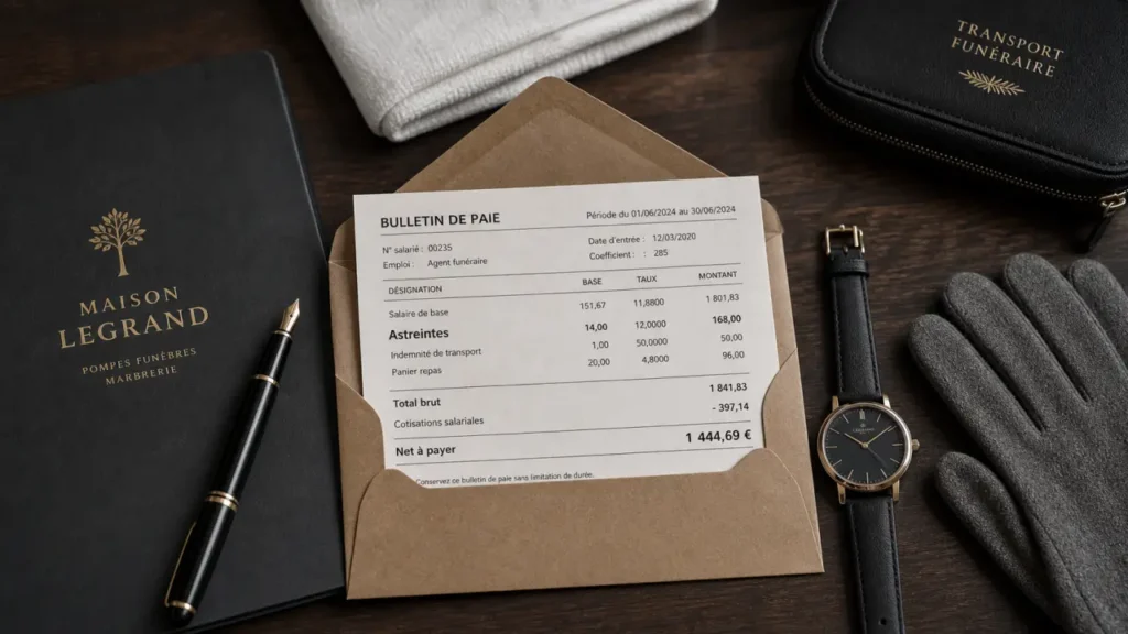 Croque mort salaire : fiche de paie et astreintes