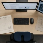 Définition ergonomie au travail : poste de travail mieux conçu, ordinateur et clavier alignés