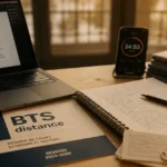 BTS correspondance : dossier et ordinateur sur table pour réussir