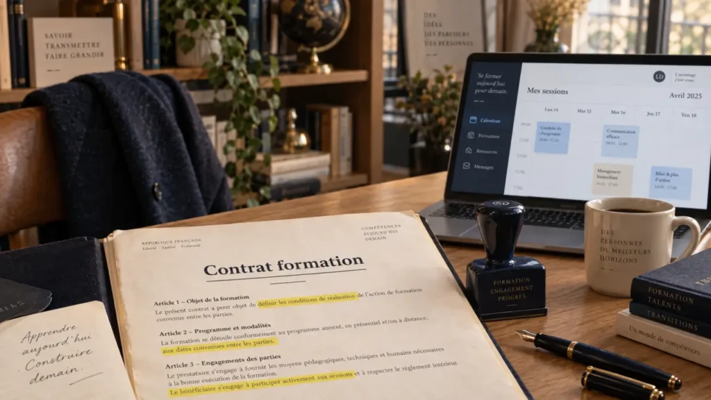 contrat de formation professionnelle à signer avant inscription