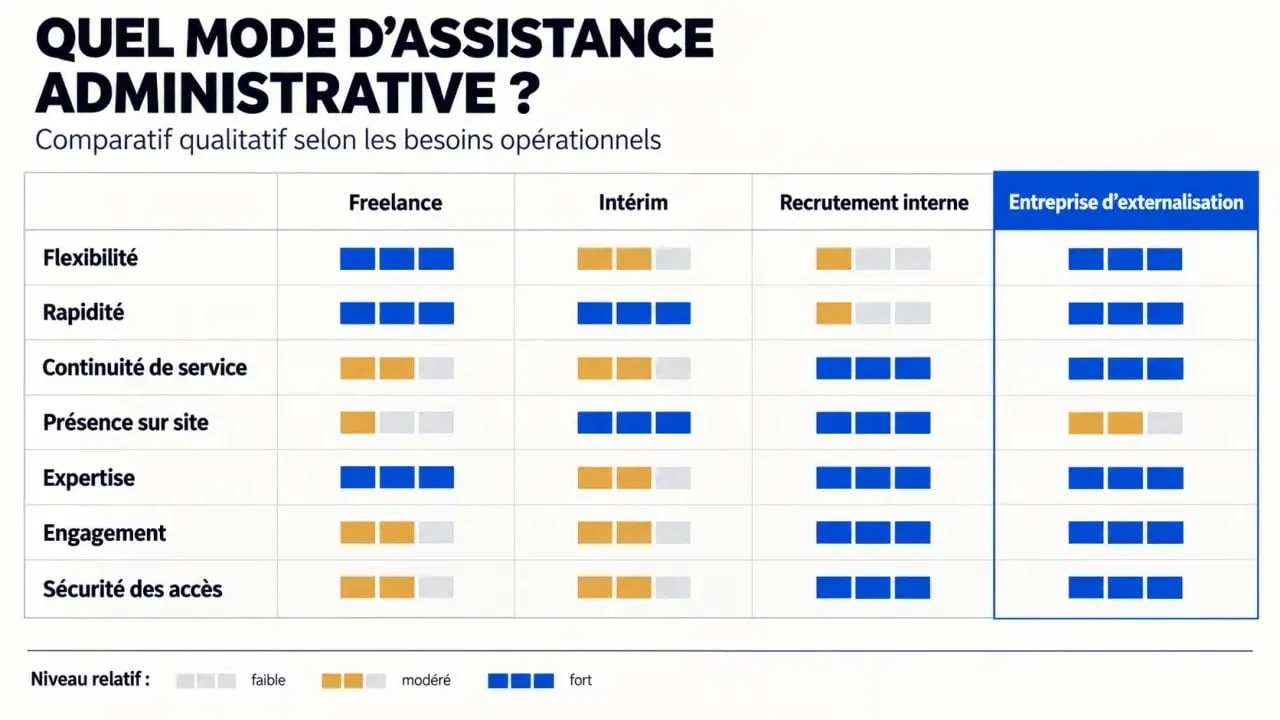 Infographie comparative des solutions d’assistance administrative