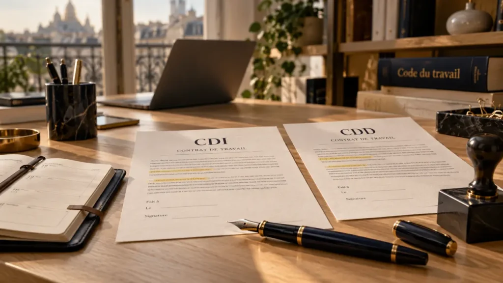 Exemples de contrat de travail : CDI, CDD et temps partiel sur bureau
