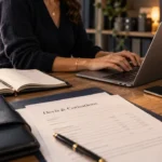 Secrétaire auto entrepreneur au bureau, devis et cotisations